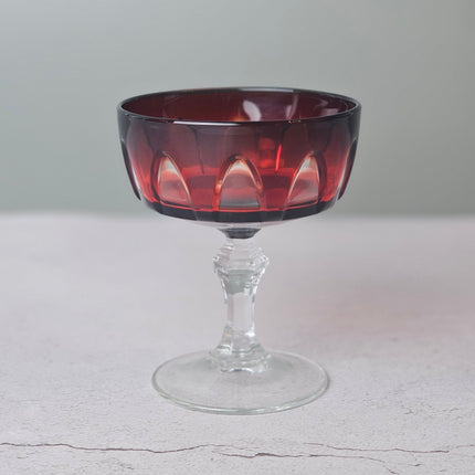 Coupe en verre rubis Luminarc Rubilux - verre vintage années 60-70