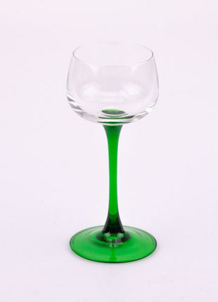 Verre à vin d'Alsace avec pied vert
