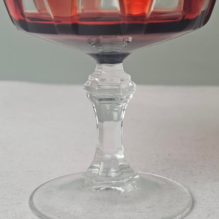 Coupe en verre rubis Luminarc Rubilux - verre vintage années 60-70