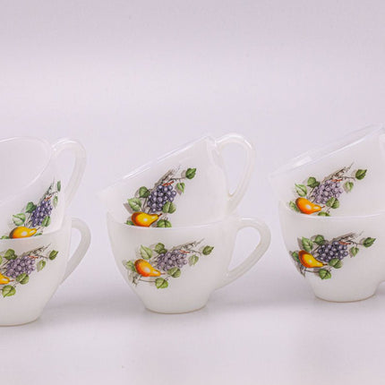Tasse et sous-tasse Arcopal Fruits de France  blanc