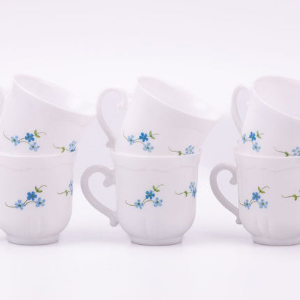 Tasse et sous-tasse Arcopal Myosotis blanc et bleu