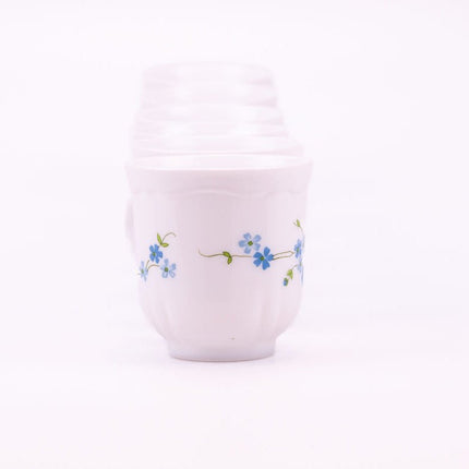 Tasse et sous-tasse Arcopal Myosotis blanc et bleu