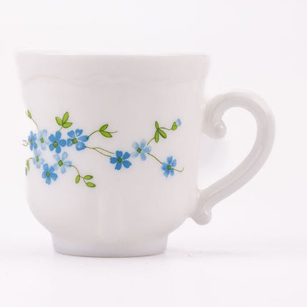 Tasse et sous-tasse Arcopal Myosotis blanc et bleu