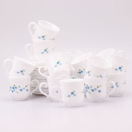 Tasse et sous-tasse Arcopal Myosotis blanc et bleu