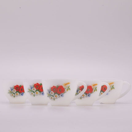 Tasse et sous-tasse Arcopal Fleurs de France  blanc