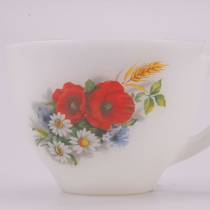 Tasse et sous-tasse Arcopal Fleurs de France  blanc