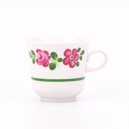 Ensemble de tasses et soucoupes en porcelaine Winterling  blanc et fleurs roses