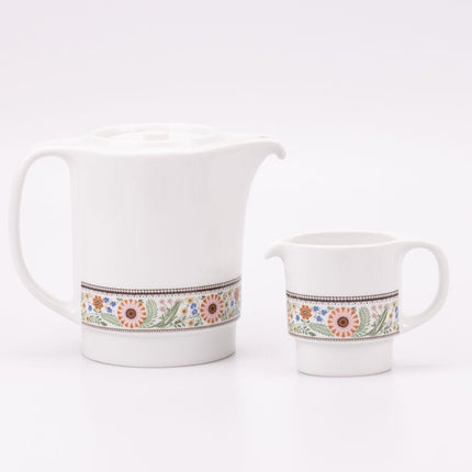 4 tasses à café, cafetière et pot à lait Royal Mosa