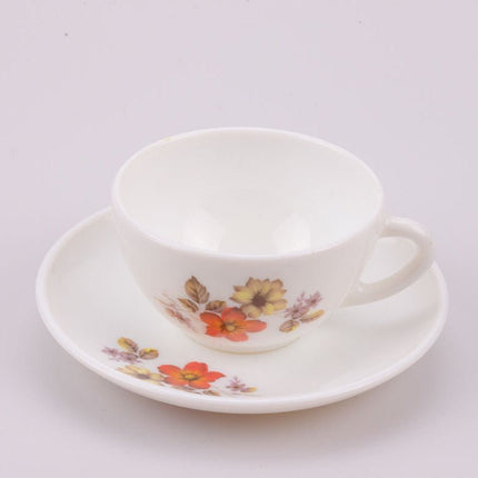 4 tasses espresso et sous-tasses Arcopal blanc