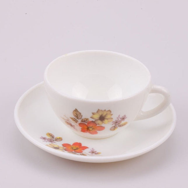 4 tasses espresso et sous-tasses Arcopal blanc