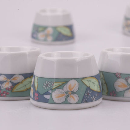 6 coquetiers vintage en faïence blanc