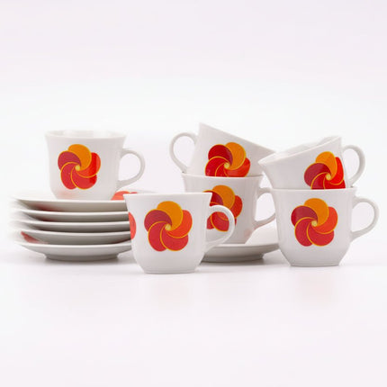 6 tasses espresso et soucoupes en porcelaine blanche Jaeger & Co