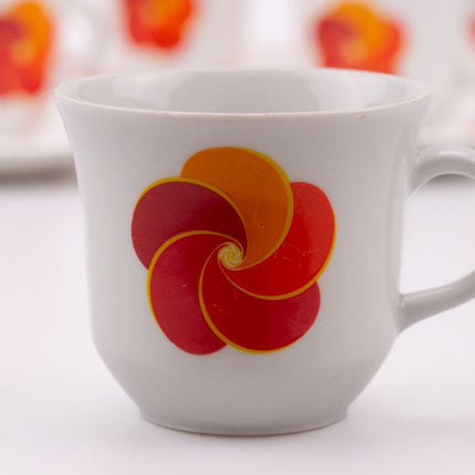 6 tasses espresso et soucoupes en porcelaine blanche Jaeger & Co