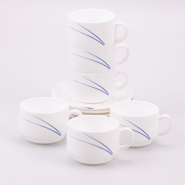 6 tasses et sous-tasses Arcopal  blanc