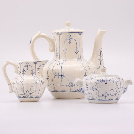 Cafetière, sucrier et pot à lait Boch blanc