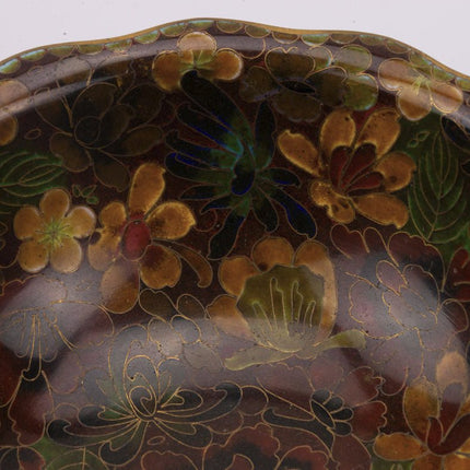 Bol asiatique vintage en laiton multicolore