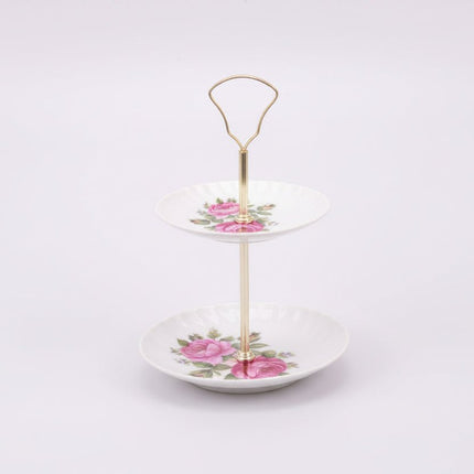 Présentoir à étages en porcelaine Lourioux blanc