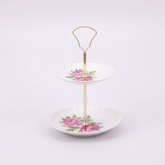 Présentoir à étages en porcelaine Lourioux blanc