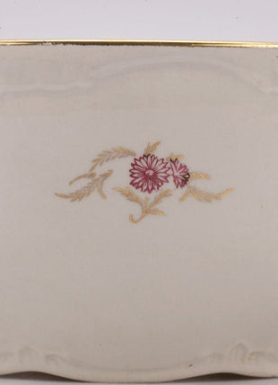 Ensemble de 5 saladiers Boch blancs et fleurs roses