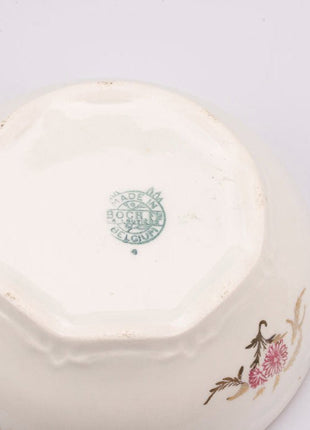 Ensemble de 5 saladiers Boch blancs et fleurs roses