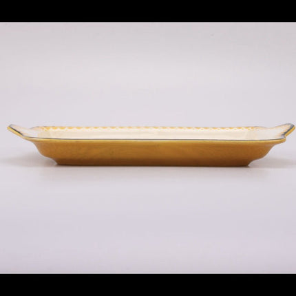 Plat de service Villeroy & Boch blanc  cassé et liseret noir et jaune