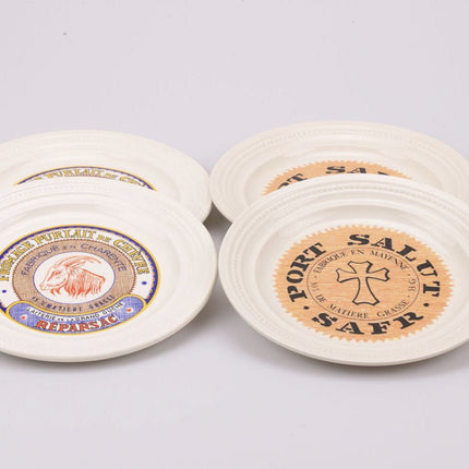 6 assiettes blanches à fromage Saint-Amand