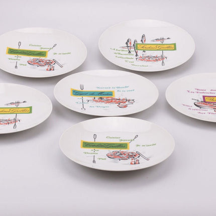 6 assiettes blanches en porcelaine Création Florence Limoges