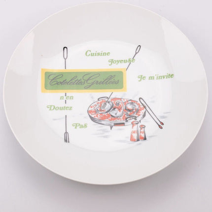 6 assiettes blanches en porcelaine Création Florence Limoges