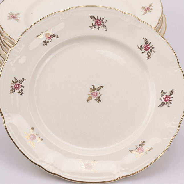 10 assiette plates Boch Frères blanc