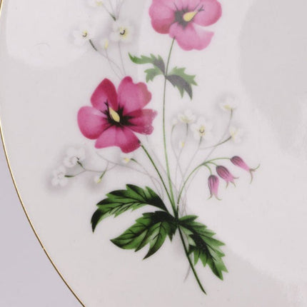 Set de 8 assiettes blanches en porcelaine Kronester Bavaria à décor floral