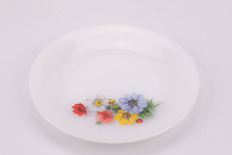 Assiette Arcopal Anémone en verre opalin blanc