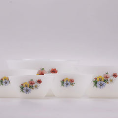 Set de 5 saladiers Arcopal Anémone en verre opalin blanc