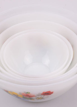 Set de 5 saladiers Arcopal Anémone en verre opalin blanc