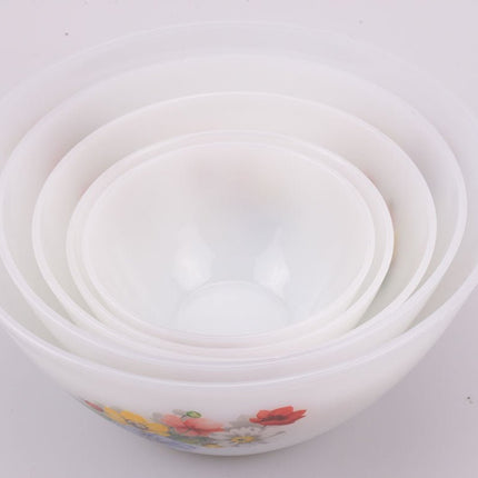 Set de 5 saladiers Arcopal Anémone en verre opalin blanc
