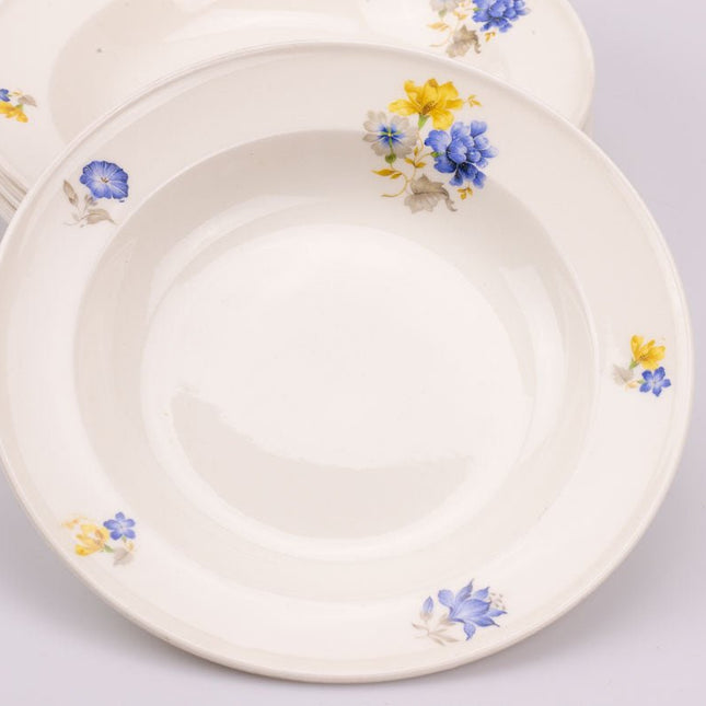 Set de 6 assiettes creuses Petrus Regout Maastricht blanc