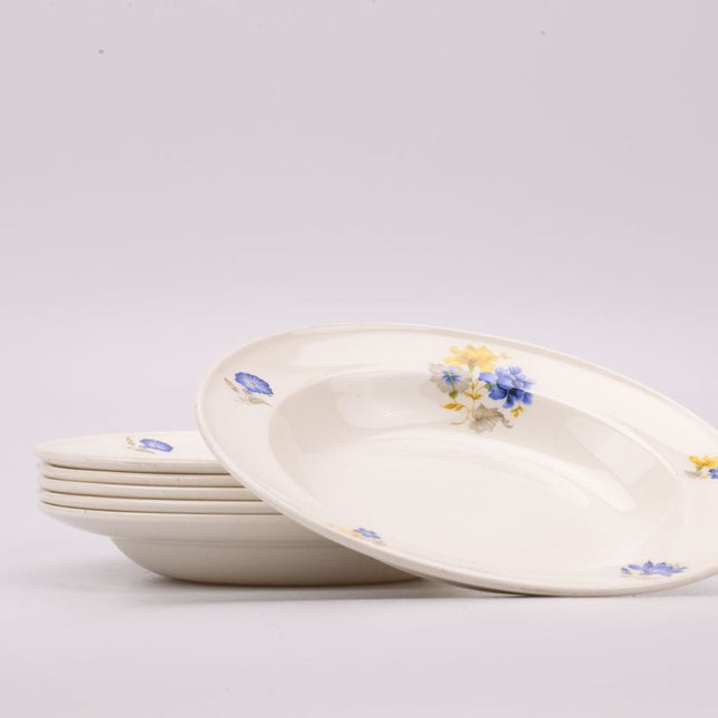 Set van 6 diepe borden Petrus Regout Maastricht