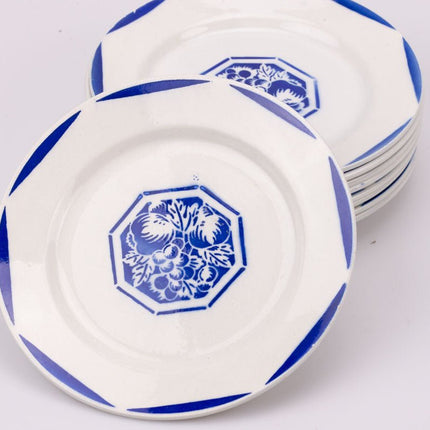 9 assiettes à dessert K&G Lunéville blanc