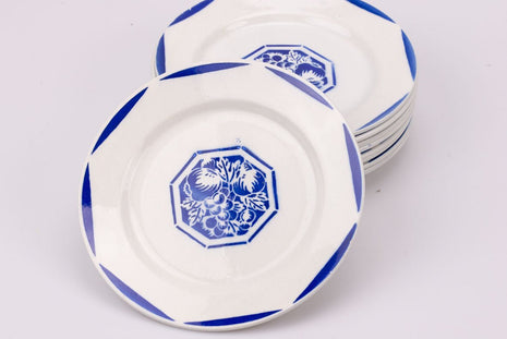 9 assiettes à dessert K&G Lunéville blanc