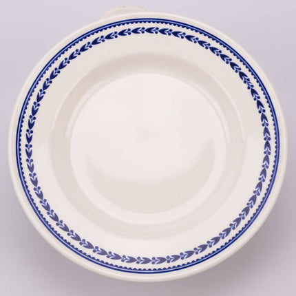 Présentoir à gâteau en faïence blanche Royal Boch et liseret bleu