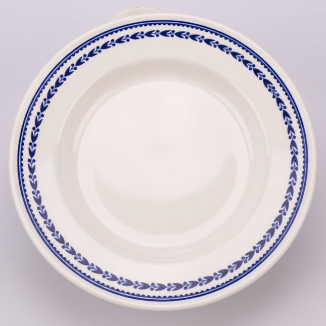Présentoir à gâteau en faïence blanche Royal Boch et liseret bleu