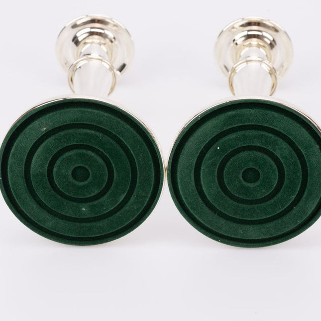 2 silver-plated metal candlesticks EP Zinc