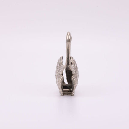 Porte-lettres/porte-serviettes en métal argenté cygne argenté