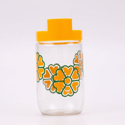 Pot en verre transparent et fleurs jaunes Meli 
