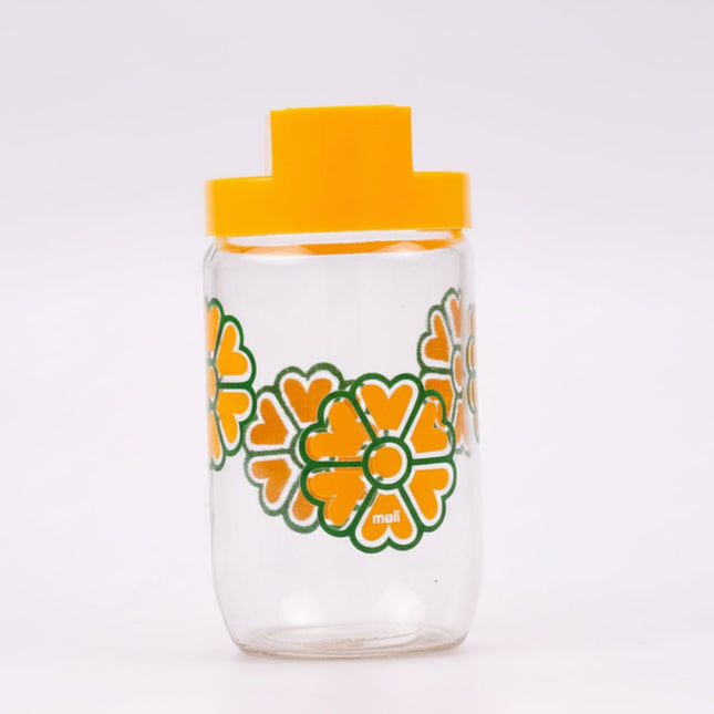Pot en verre transparent et fleurs jaunes Meli 