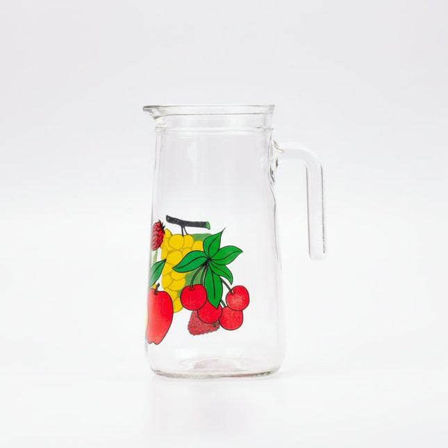 Carafe à eau Italie en verre transparent et motif de fruits