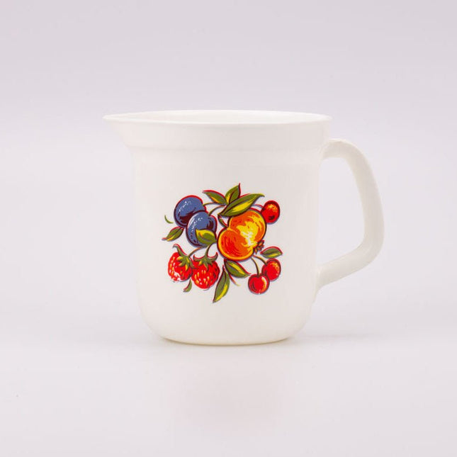 Pot à lait en plastique blanc et décor fruitier Emsa