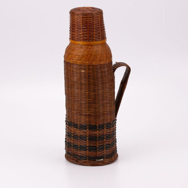 Thermos vintage en osier  marron