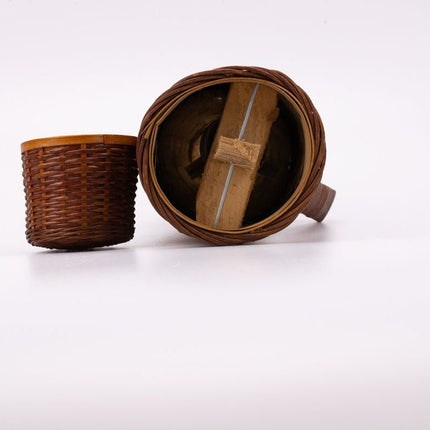 Thermos vintage en osier  marron