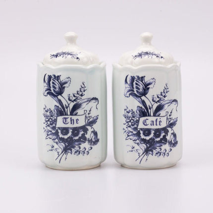 Pots à café et thé T.Delfts Bleau en porcelaine blanche avec des motifs bleus
