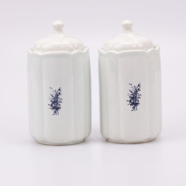 Pots à café et thé T.Delfts Bleau en porcelaine blanche avec des motifs bleus